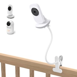 Baby Monitor Clip Mount Compatible with VTech VM819, Advanced HQ Max, Baby Camera Mount Holder with 15.8 inches Gooseneck Arm & Silicone Surface for Vtech Monitor Crib Use, Without Tools