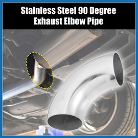 A ABSOPRO 3pcs OD 2 Inch 90 Degree Mandrel Bend Elbow SS304 Stainless Steel Bend Tube Exhaust Elbow Pipe for Car Arc Length 165mm Silver Tone Item Replacement