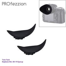 (Twin Pack) PROfezzion Soft Large Eyecup Viewfinder with Optical Glass for Nikon D850 D810A D810 D800E D800 D500 Df D5 D4S D4 D3X D3S D3 Replaces Nikon DK-19 Round Eyepiece
