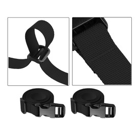 10 Packs 2.5cm Width Utility Strap with Quick-Release Buckle, Adjustable Nylon Straps Camping Luggage Backpack Bike Packing Strap 200cm Length for Outdoor Sports, Compression, Bundling (Black)