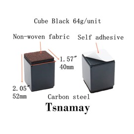 Tsnamay 2" Self Adhesive Bed and Furniture Risers,Steel Bed Risers to Heavy Furniture or Beds Self-Adhesive Chair Table Riser,Square Black 40x52mm(WH)