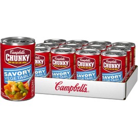 Campbell’s Chunky Soup, Savory Vegetable Soup, 18.8 Oz Can (Case of 12)