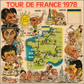 1978 Tour de France Map Poster - Cycling - Bicycle race