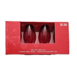 Holiday Time NEW HOLIDAY TIME 1 BOX SET OF 4 C7 REPLACEMENT RED CANDELABRA BASE BULBS