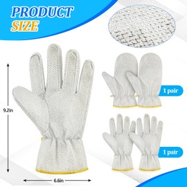 Yiyiring 2 Pairs Cleaning Mitt Spa for Swim Pool and Spa Steel Wire Waterproof Scrubbing Mitt Pool Cleaning Gloves for Stain and Dirt Remove, Silver