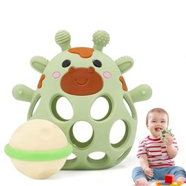2PCS Manhattan Sonajero Masticar Juguetes para Niños, Juguetes Montessori para Dientes y encías, Juguetes sensoriales de Manhattan para Niños, Juguetes Sensoriales y Estimulacion Temprana (Verde)