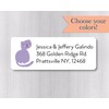 60ct - Cat Return Address Labels/Stickers (#565-WH)