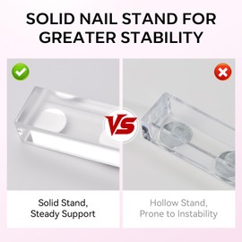 Makartt Nail Stand: Press On Nails Stand Display Practice Art Magnetic Fake Nail Holder for Painting Nails Stand for False Nail Designs with Double-sided Tape for Home DIY Beginner Salon Supplies