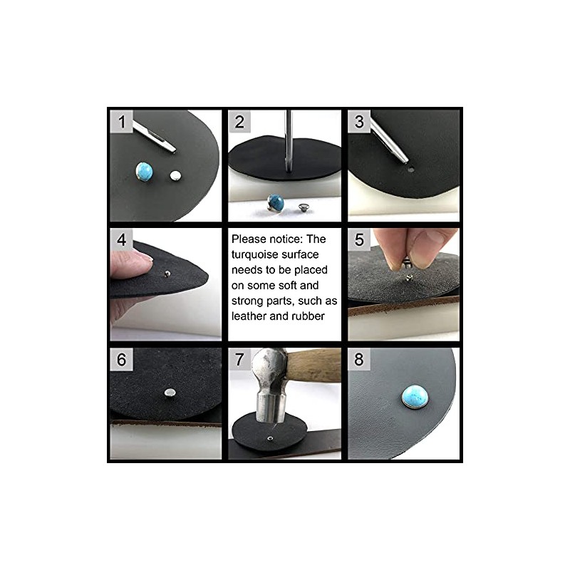 Weebee 100 Sets Blue Turquoise Rapid Rivets Studs Tandy DIY