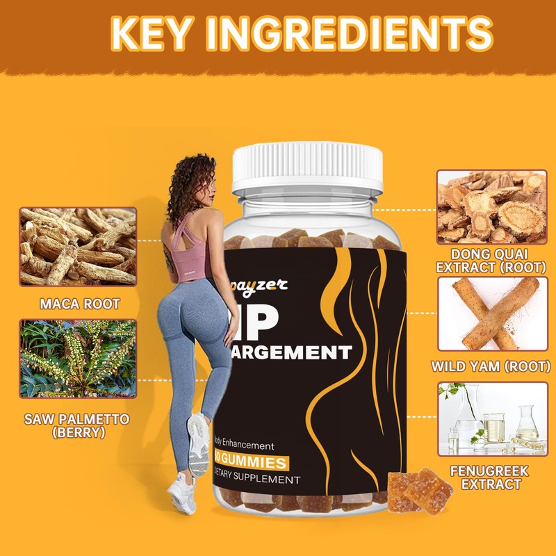 mopayzer Booty Gummies for Big Butt and HIPS, Bigger Butt
