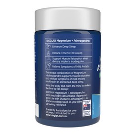 Bioglan Magnesium + Ashwagandha Relax Calm & Sleep 60 Tablets