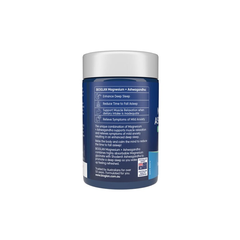 Bioglan Magnesium + Ashwagandha Relax Calm & Sleep 60 Tablets