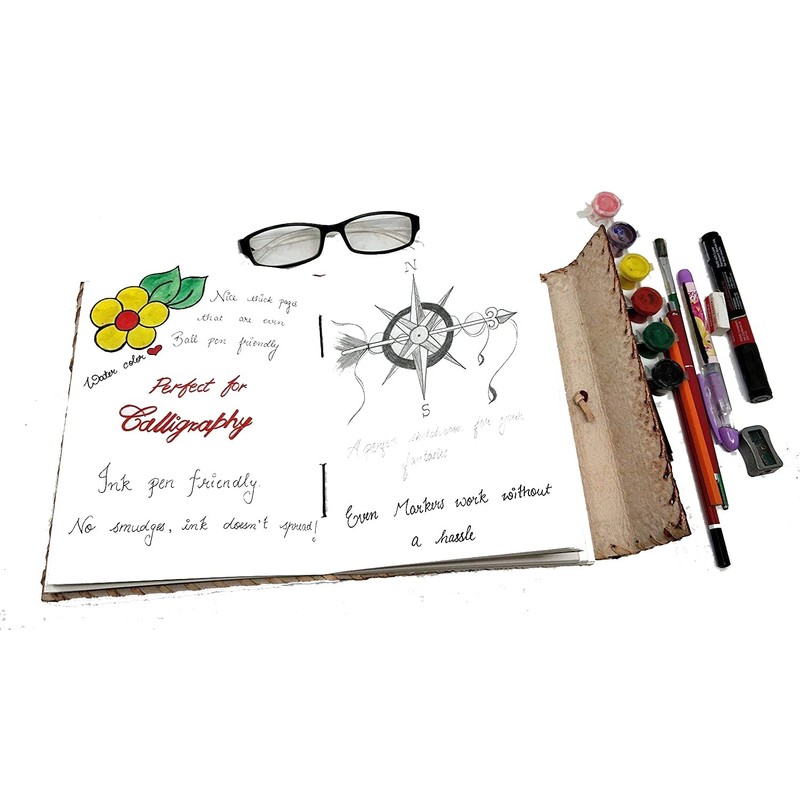HG-LTHR A5 Tree of Life Leather Blank Book grimoire Leather