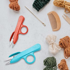 2 Pcs Thread Nippers Mini Cross Stitch Sewing Scissors Craft Clipper High Carbon Steel Sewing Scissors Mini Thread Cutter Great for Trimming Threads Stitch DIY Supplies and Embroidery Random Color