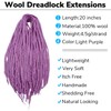 Wool Dreadlock Extensions 20 Inch Double Ended Blonde Handmade Synthetic
