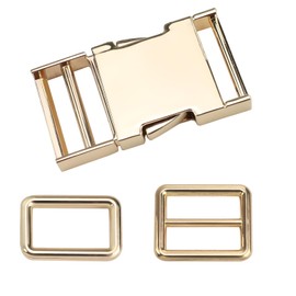 TIANLIN Buckles and Clasps, Metal Buckles (Gold), 50 x 30 mm Buckle, Inner Dimension 25 mm, Backpack Buckle Replacement, with 2 Accessories, for Backpack, Handbag, Shoulder Bag, gold