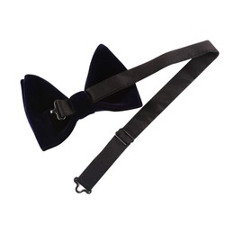 Lovacely - Pajarita de terciopelo para hombre, color liso, diseño de esmoquin, Azul marino oscuro, Talla única