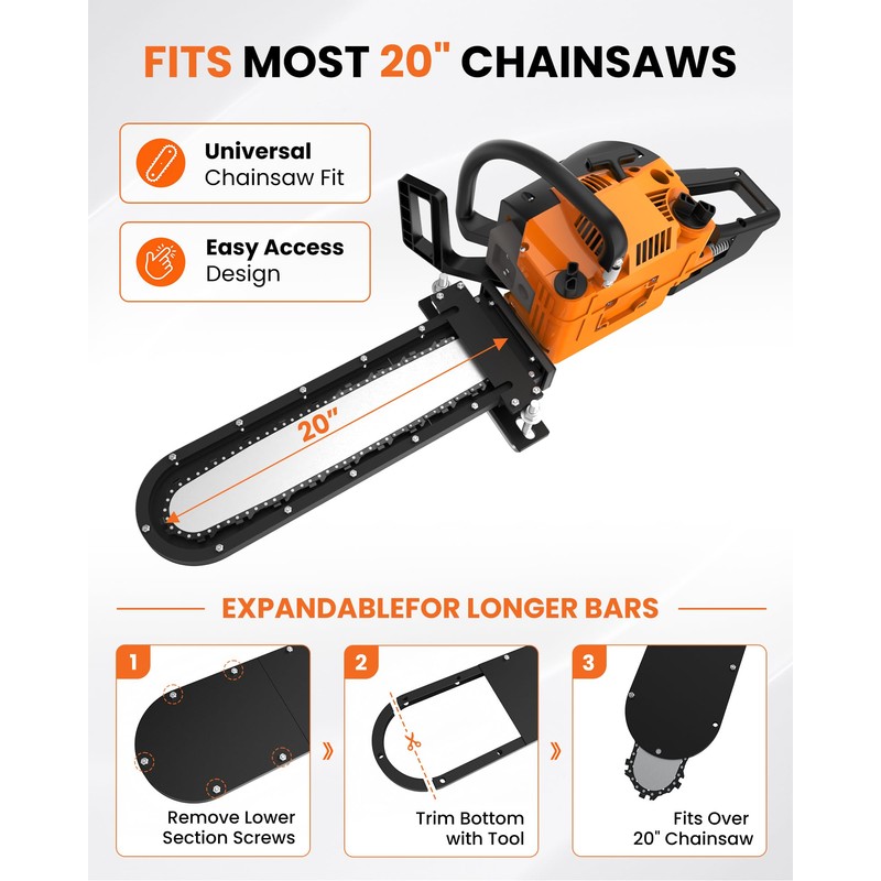 EONECROSS Chainsaw Holder for Tractor, Steel Scabbard, No-Drill Mount