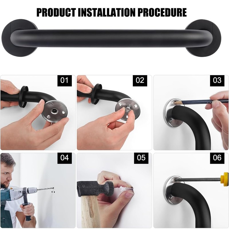 Bath Grab Rails Stainless Steel Shower Hand Rail Safety Handles