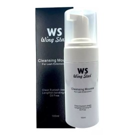 Wingstar Espuma Limpiadora Shampoo + Brocha Extensión Pestañas Mink