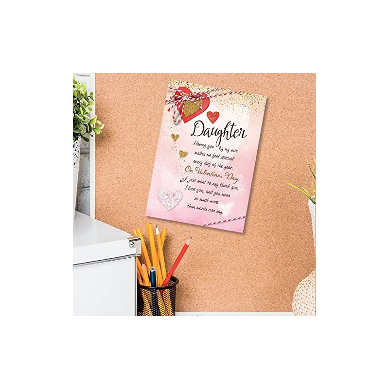 Heart On A String Pink Valentines Greeting Card - Daughter,