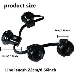 BLLNDX 4PCS Black Lamp Socket Harness Set E12 Bakelite Head Fittings Tandem Head Socket Strap 22cm Wire Leads for Sconces Lighting Fixtures Chandeliers Table Lamps Wall Lights