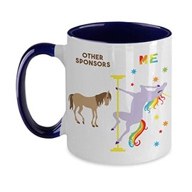 HollyWood & Twine Funny Sponsor Mug Appreciation Wedding Gift for Sponsors Cute Pole Dancing Unicorn Tea Cup 11 Oz Accent Mugs