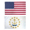 USA and Rhode Island 3x5ft Flag Bundle Set - Printed