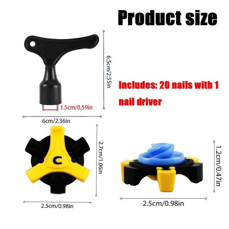Golf Spikes Set, Golf Shoe Spikes Replacements with 1 Black
