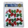 Mini Tie-On Christmas Bows - Red and Green Glitter -