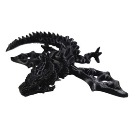 FlexiMech Zombie War Dragon 3D Printed Onyx Black Reptile Articulated Toy