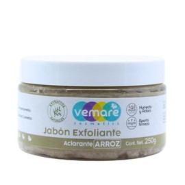 Vemare Cosmetics Jabón Exfoliante y Aclarante de Arroz Aporta Firmeza 250g
