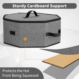 Bhtqdnq Hat Storage Box for Women and Men, Hat Box for Travel and Storage, Collapsible Hat Case Cowboy Cap Hat Organizer for Closet with Handles, Hat Bag Hat Case (Black)