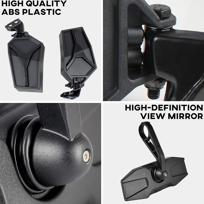 SAUTVS Center Convex Rearview Mirror and Adjustable Folding Side Rear