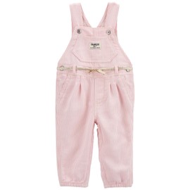 OshKosh B'Gosh Girls World's Best Overalls, Pink Hickory Stripe, 6M