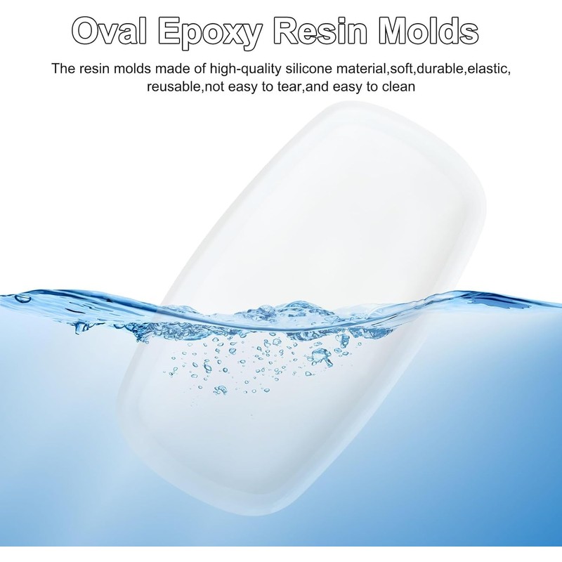 Large Oval Silicone Epoxy Resin Molds for DIY, River Table,