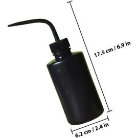 Botella de Lavado de Pestañas 250ml Negra, Plástico Flexible, 4 Piezas Boquilla Ángulo de 85 Grados, Diseño Interior Cóncavo, Vertido Preciso y Base Estable