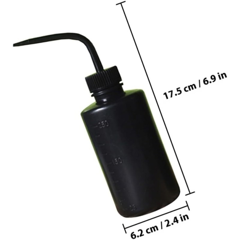 Botella de Lavado de Pestañas 250ml Negra, Plástico Flexible, 4