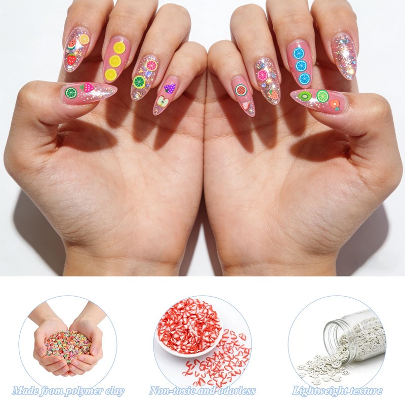 10000 pcs (20 Styles) Fruit Clay Slices, VEINARDYL Nail Art