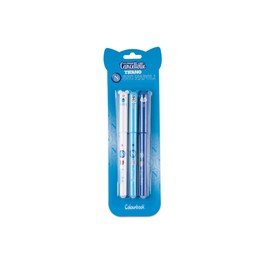Colourbook Napoli Set of 3 Erasable Gel Pens Refillable Hemispherical Tip Diameter 0.7 mm