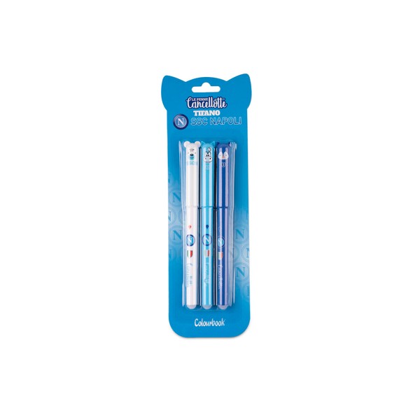 Colourbook Napoli Set of 3 Erasable Gel Pens Refillable Hemispherical