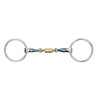 BLUE ALLOY LOOSE RING WITH ROLLER LINK Stainless Steel Blue