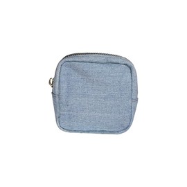 dreamie - Heather Grey and Clear Front, Travel Bag, Cute Heart Makeup Bag, Cosmetics, Electronics, Essentials, Car, Organizer, Easy to Clean, Smooth Gold Zipper, Portable, Luxury Nylon - Denim
