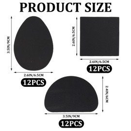 Shoe Grips on Bottom of Shoes 36 PCS Rubber Self Adhesive Anti Slip Shoe Grips Anti Slip and Noise Reduction Oval D Shaped Square for Most Shoes Types (Black)