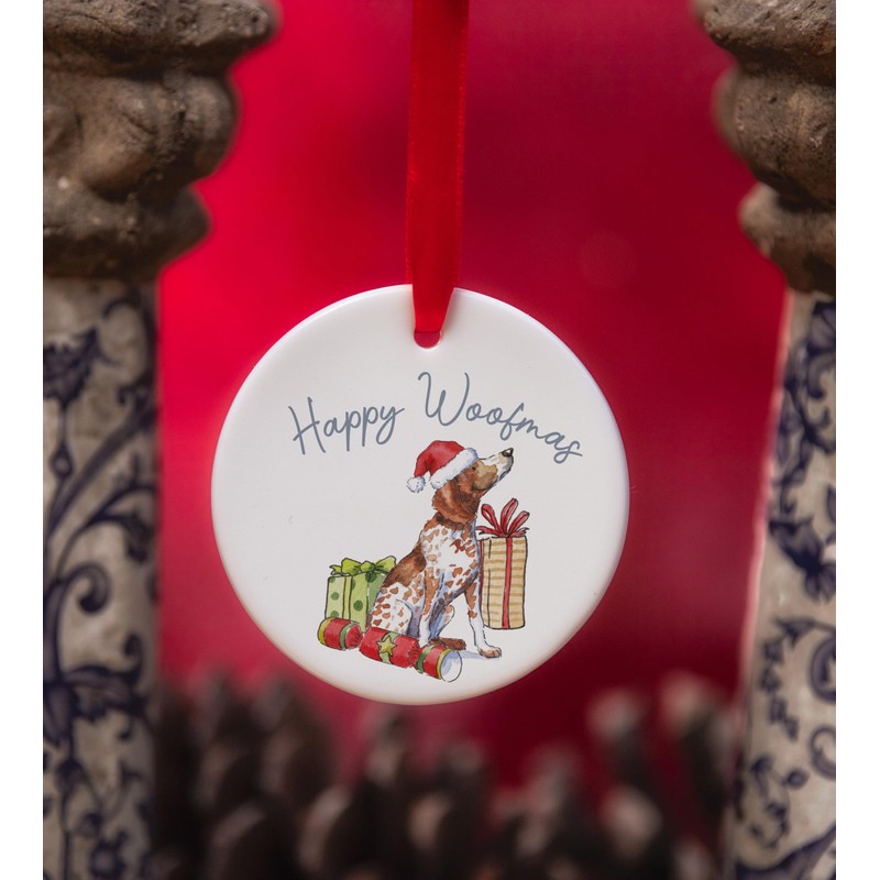 Image Industry German Shorthaired Pointer Ceramic Circle Decoration Festive -