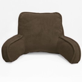 BYTIDE Super Soft Assembly Needed DIY Backrest Reading Bed Rest Pillow with Arms and Pockets 18" H for Sitting in Bed Couch Sofa, Removable Cover and Filling Seprated Set, 20" x 18" x 17", Carafe