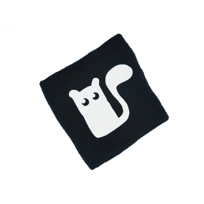 Miniblings Sweatband Pulse Warmer with Zip Squirrel Cat Animal Black,