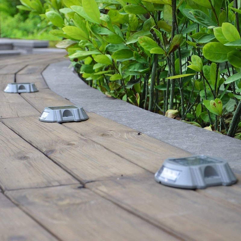 Solar Deck Lights 4 Pack LED Dock Lights for Walkway,