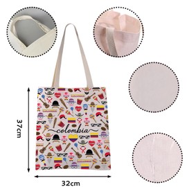 VAMSII Colombia Tote Bag Colombia Travel Gift Colombia City Merchandise Gift Colombia Vacation Gift (Colombia tote)