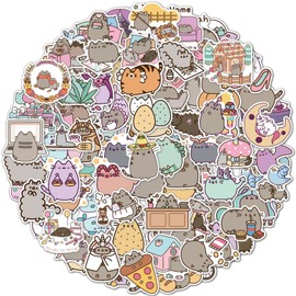 Fat Kitten Stickers, Pack of 100 Cute Cat Stickers, Natural Cute Cartoon Graffiti Waterproof Vinyl Stickers for Laptop, Scrapbook, Motorcycle, Suitcase, Skateboard, Teens